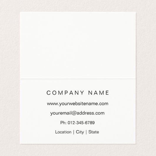 Uw Logo Professionele Wit Gevouwen Visitekaartje (Binnenkant ongevouwen)