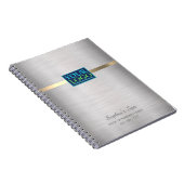 Uw Logo, promoot uw bedrijf, geborsteld zilver en  Notitieboek (Rechterzijde)