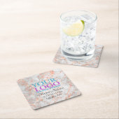 Uw Logo, promoot uw bedrijf, Roos Gold Marble Kartonnen Onderzetters (Insitu)