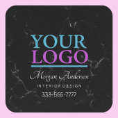 Uw Logo, promoot uw zakelijke DIY, zwart marmer Kartonnen Onderzetters