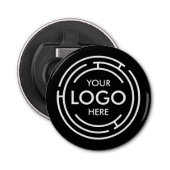 Uw Logo Promotie Zwart Button Flesopener (Voorkant)