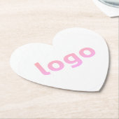 Uw Logo promotiepapier Hart Onderzetters (Gekanteld)
