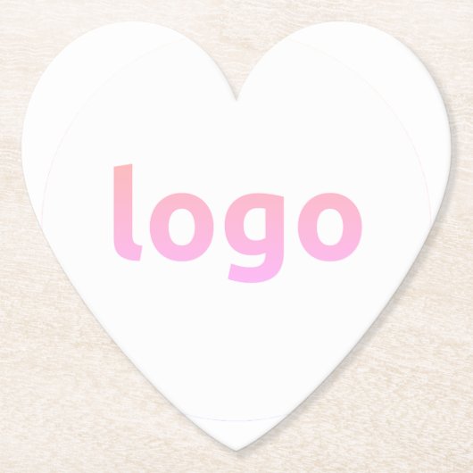 Uw Logo promotiepapier Hart Onderzetters (Voorkant)
