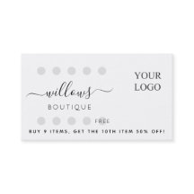 Uw Logo Punch Kaart Visitekaartje