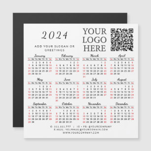 Uw Logo QR Code 2024 Business Calendar Magnet