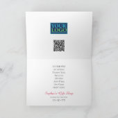 Uw Logo, QR-code, bus. Naam, Floral Circle Creme Bedankkaart (Binnen)