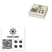 Uw Logo QR Code Custom Business Rubberstempel (Gestempeld)