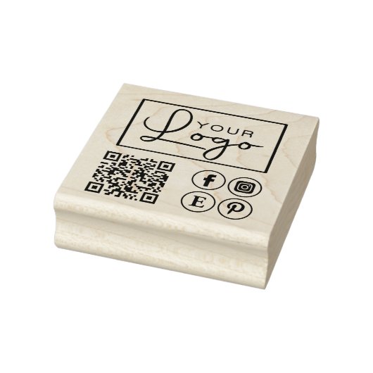 Uw Logo QR Code Custom Business Rubberstempel (Stempel)
