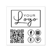 Uw Logo QR Code Custom Social Media Business Zelfinktende Stempel (Design)