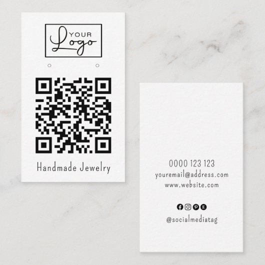 Uw Logo QR-code die sociale media moet weergeven Visitekaartje (Voorkant / Achterkant)