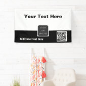 Uw Logo QR-code Eenvoudig minimaal bedrijf Spandoek (Insitu)