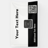 Uw Logo QR-code Eenvoudig minimaal bedrijf Spandoek (Verticaal)