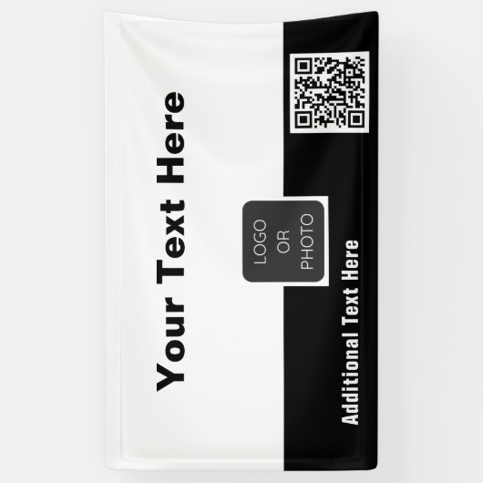 Uw Logo QR-code Eenvoudig minimaal bedrijf Spandoek (Verticaal)