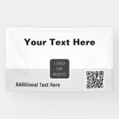 Uw Logo QR-code Eenvoudig minimaal bedrijf Spandoek (Horizontaal)