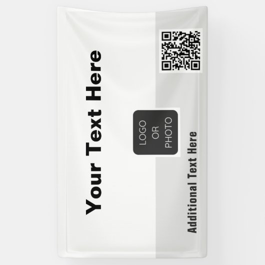 Uw Logo QR-code Eenvoudig minimaal bedrijf Spandoek (Verticaal)