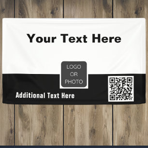 Uw Logo QR-code Eenvoudig minimaal bedrijf Spandoek