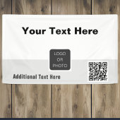 Uw Logo QR-code Eenvoudig minimaal bedrijf Spandoek