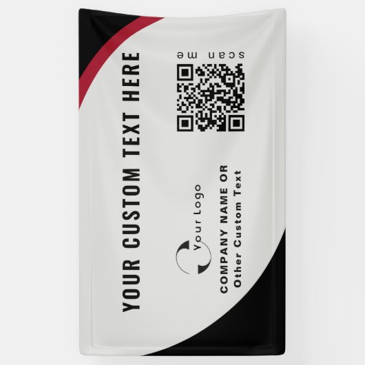 Uw Logo QR-code Eenvoudige minimale zakelijke bann Spandoek (Verticaal)