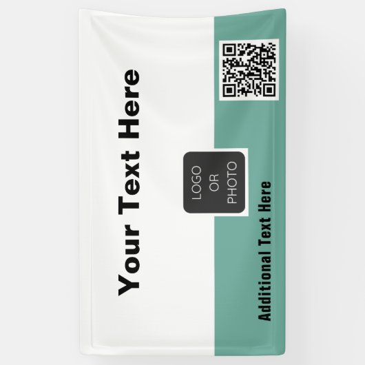 Uw Logo QR-code Eenvoudige minimale zakelijke bann Spandoek (Verticaal)