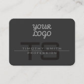 Uw Logo & QR code Modern Elegant Donkergrijs Visitekaartje (Voorkant)