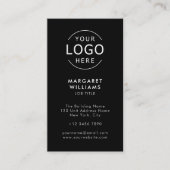 Uw Logo QR Code Zwart Minimalistisch Professioneel Visitekaartje (Voorkant)