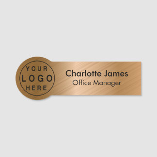 Uw Logo Radiale Metallic Brass Name Tag