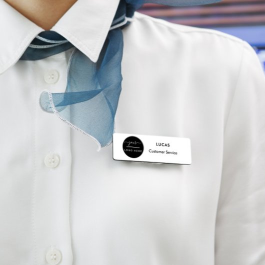 Uw Logo Radiale Metallic Silver Name Tag