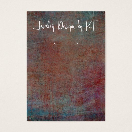 Uw Logo Red Blue Grunge Earring Holding-beeldscher Visitekaartje (Voorkant)