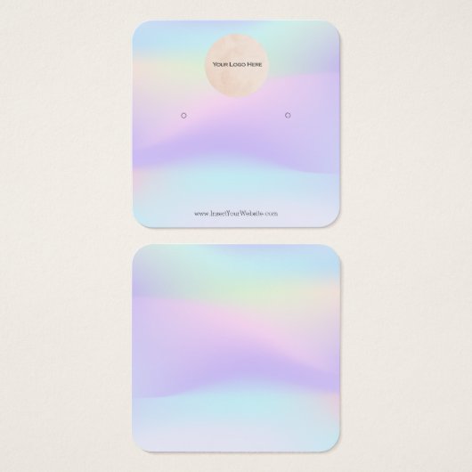 Uw Logo regenboogholografisch lichtVeroorbaar beel Vierkante Visitekaartjes (Voorkant /achterkant)