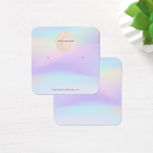 Uw Logo regenboogholografisch lichtVeroorbaar beel Vierkante Visitekaartjes (Bureau)