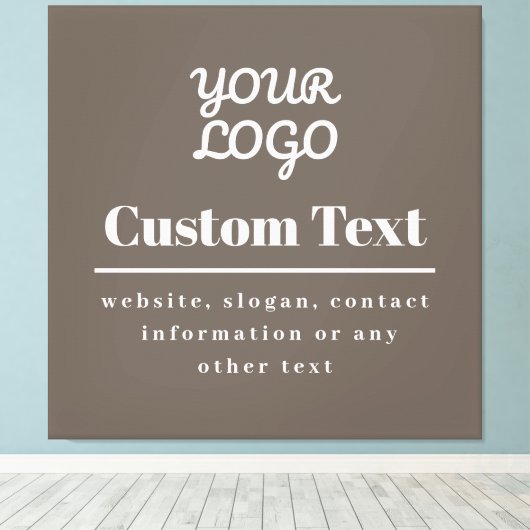 Uw Logo Retro-Modern Beige & Lichtgrijs Canvas Afdruk (Insitu (Houten vloer))