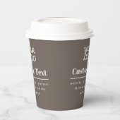 Uw Logo Retro-Modern Beige & Lichtgrijs Papieren Bekers (Links)