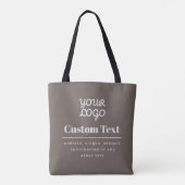 Uw Logo Retro-Modern Beige & Lichtgrijs Tote Bag (Achterkant)