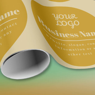 Uw Logo Retro-Modern Dark & Light Gold Cadeaupapier