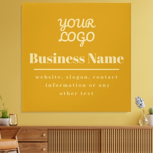 Uw Logo Retro-Modern Dark & Light Gold Canvas Afdruk (Insitu (Woonkamer))