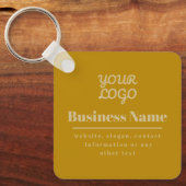 Uw Logo Retro-Modern Dark & Light Gold Sleutelhanger (Voorkant)