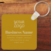 Uw Logo Retro-Modern Dark & Light Gold Sleutelhanger (Achterkant)