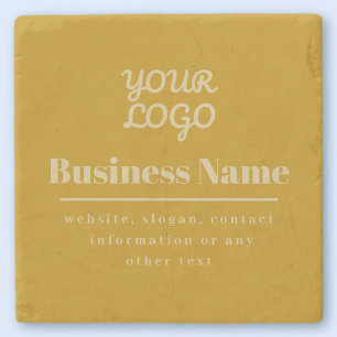 Uw Logo Retro-Modern Dark & Light Gold Stenen Onderzetter