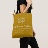 Uw Logo Retro-Modern Dark & Light Gold Tote Bag (Dichtbij)