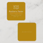 Uw Logo Retro-Modern Dark & Light Gold Vierkante Visitekaartje (Voorkant / Achterkant)