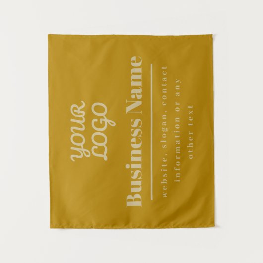 Uw Logo Retro-Modern Dark & Light Gold Wandkleed (Voorkant)