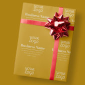 Uw logo retro-modern donker & licht goud cadeaupapier