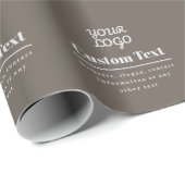 Uw Logo Retro-Modern Modern Beige & Lichtgrijs Cadeaupapier (Rol Hoek)