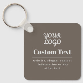 Uw Logo Retro-Modern Modern Beige & Lichtgrijs Sleutelhanger