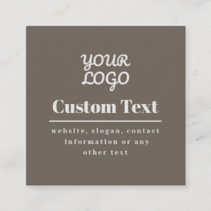 Uw Logo Retro-Modern Modern Beige & Lichtgrijs Vierkante Visitekaartje