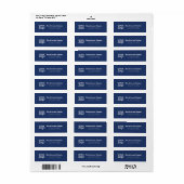 Uw Logo Retro-Modern Style Navy Retouradres Etiket (Full Sheet)