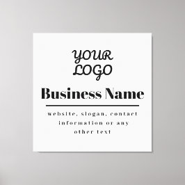 Uw Logo Retro-Modern Wit & Zwart Canvas Afdruk