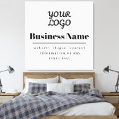 Uw Logo Retro-Modern Wit & Zwart Canvas Afdruk (Insitu (Slaapkamer))