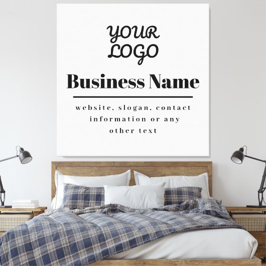 Uw Logo Retro-Modern Wit & Zwart Canvas Afdruk (Insitu (Slaapkamer))