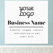 Uw Logo Retro-Modern Wit & Zwart Canvas Afdruk (Insitu (Houten vloer))